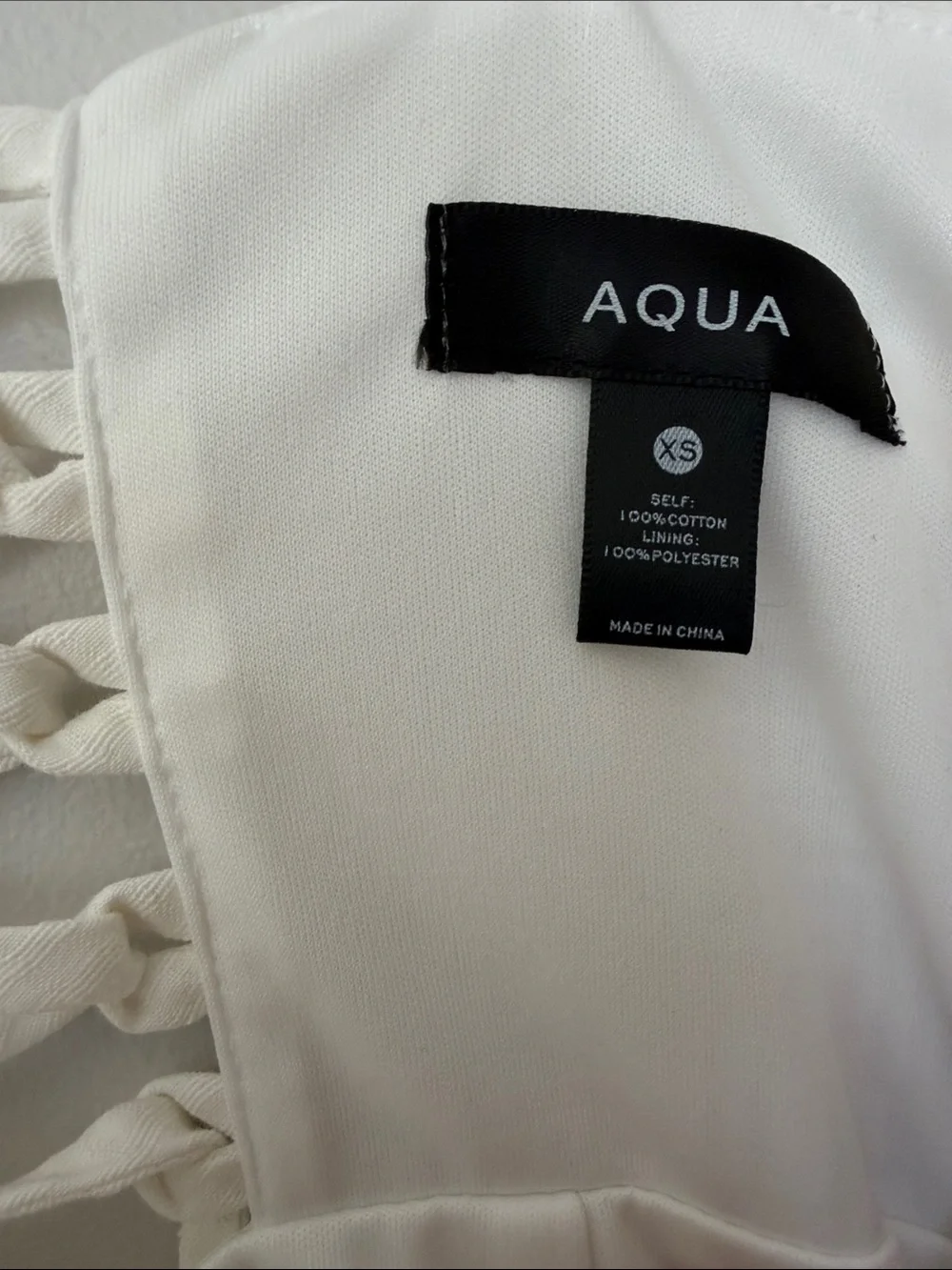 Aqua White Aqua Womens Lace Up Back Short Summer Mini Dress - Picture 7 of 7
